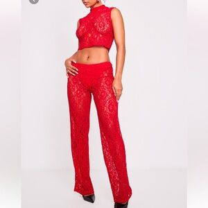 Red lace set